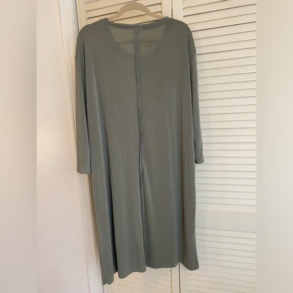 Pol Lightweight Sage Green Dress With Side Slit Size L - Picture 2 of 10